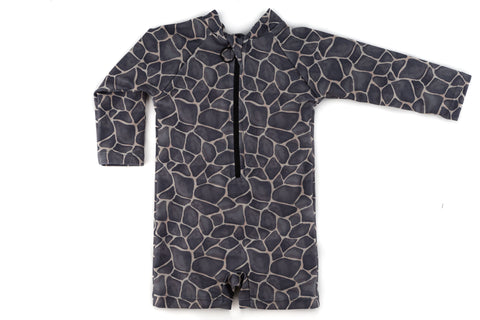 "kai" giraffe print upf50+ rashguard swim suit