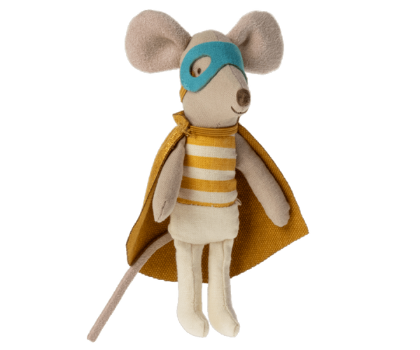 maileg super hero little brother mouse in matchbox