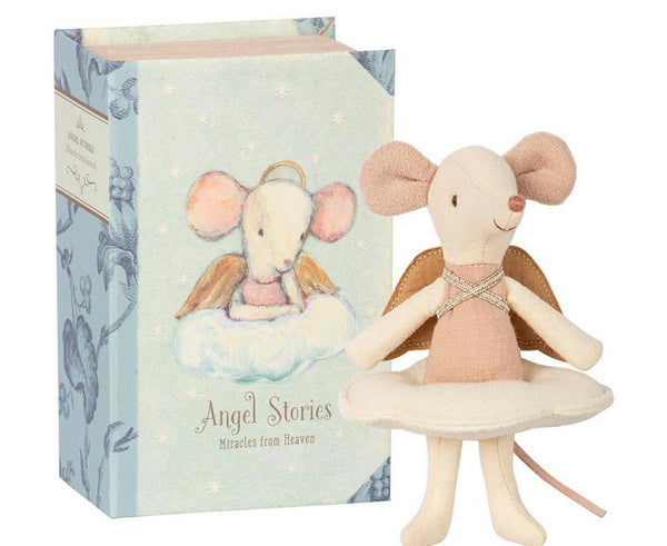 maileg big sister angel mouse in book